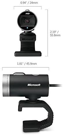 Microsoft LifeCam Cinema Webcam for Business - Black with built-in noise cancelling Microphone, Light Correction, USB Connectivity, for video calling on Microsoft Teams/Zoom, Windows 8/10/11