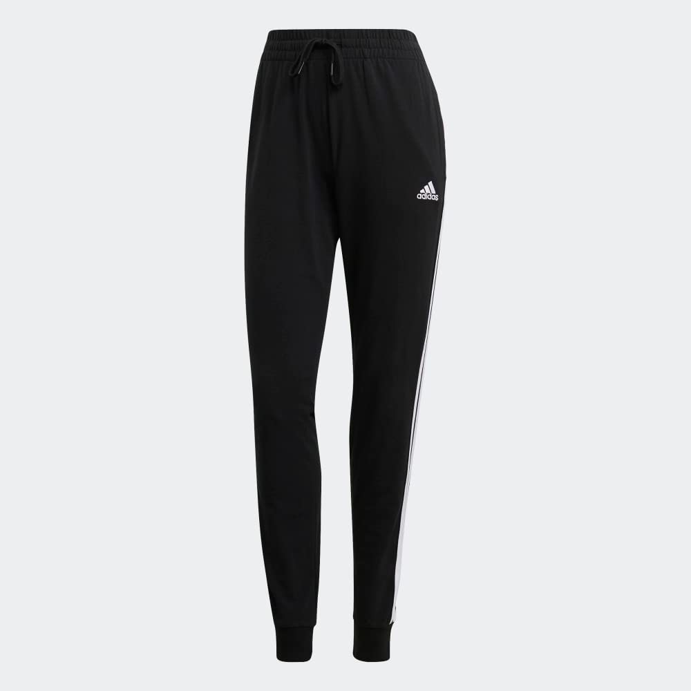 adidas Womens 3-Stripes Drawstring Sweatpants Training Casual - Black