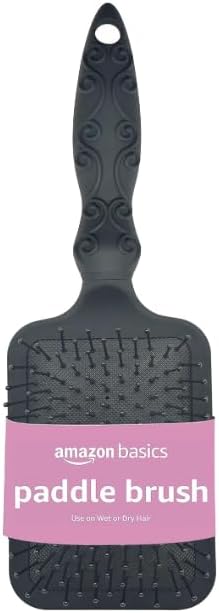 Amazon Basics Paddle Brush for Hair, Gentle Detangling, Wet or Dry Hair, Tangle-Free with Flexible Bristles