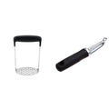 OXO Good Grips Stainless Steel Smooth Potato Masher + OXO Good Grips Pro Swivel Peeler Bundle