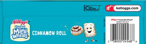 Kellogg's Frosted Mini-Wheats Cold Breakfast Cereal, High-Fiber, Whole Grain, Family Size, Original, 24oz Box (1 Box)