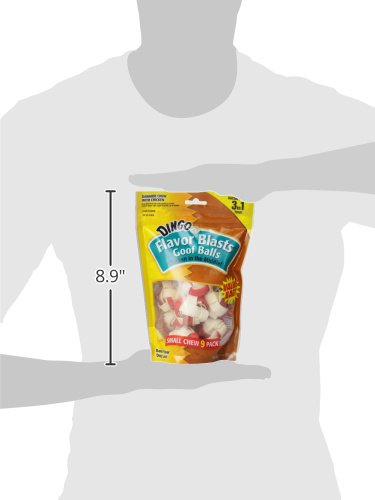 Dingo Goof Balls Rawhide Treats For Small Dogs, With Real Chicken, 18 Ct
