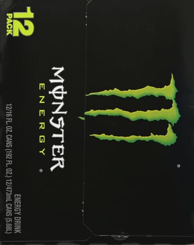 Monster Energy Drink, Green, Original, 16 Ounce (Pack of 12)