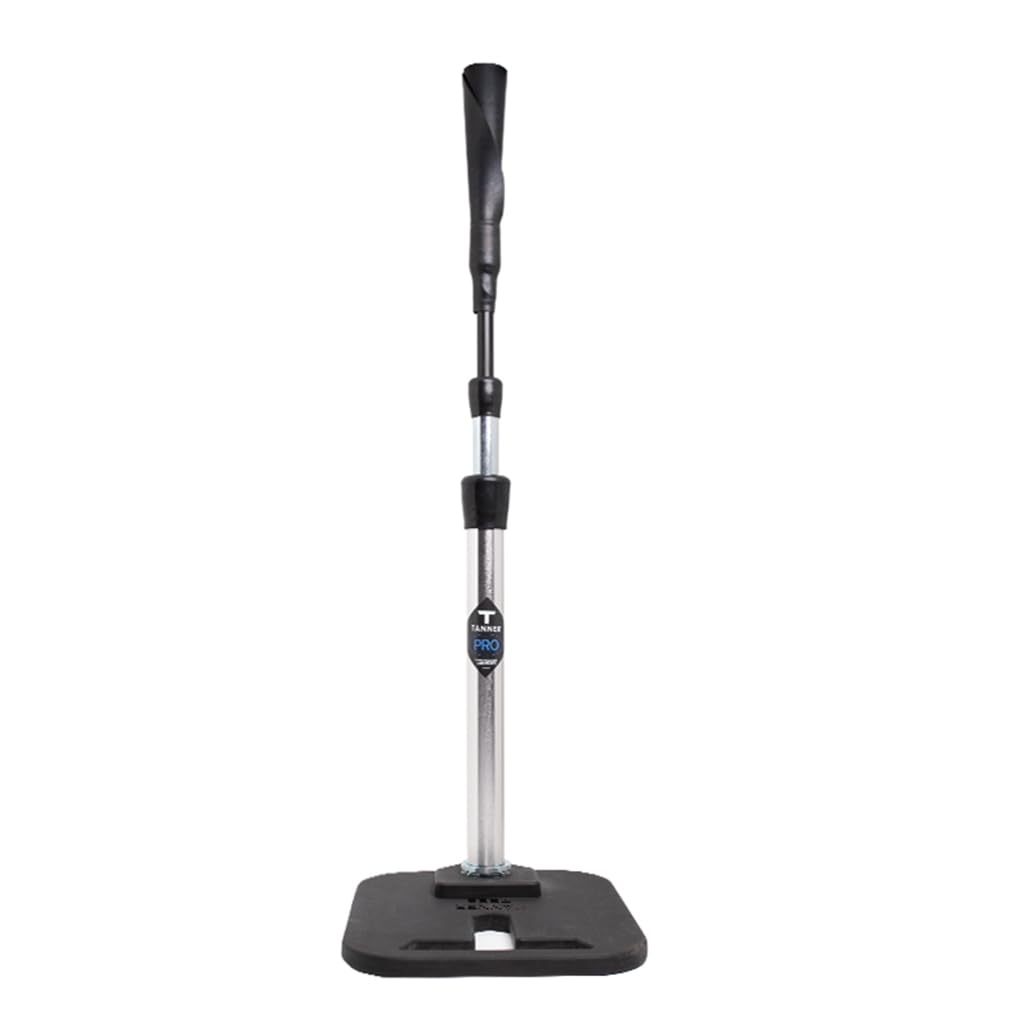 Tanner Pro Batting Tee | Pro Style Weighted Hitting Tee for Baseball Softball Slow Pitch | Adjusts 26-43” | Age 8 up| Weighted Base, Hand Rolled Flextop, Reinforced Steel Stem | Hand Assembled in US