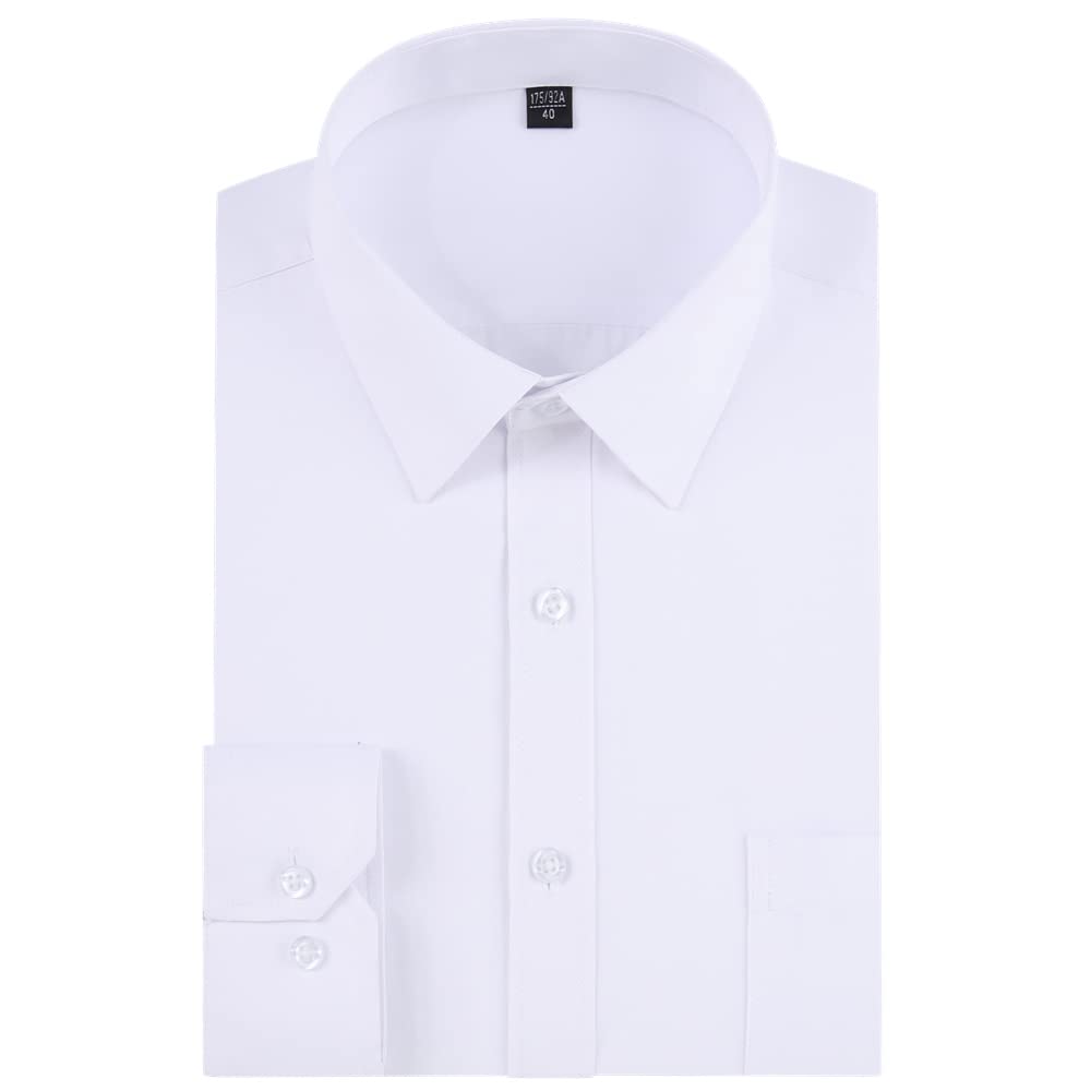 Long Sleeve Dress Shirts for Men - Regular-Fit Casual Button-Down Shirt with Pockets