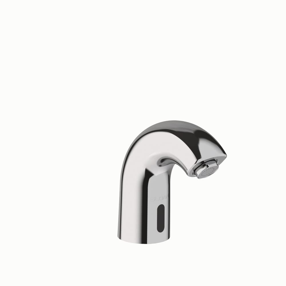 Sloan SF-2150 Sensor Activated Touch-Free Faucet, Commercial Grade with Mounting Hardware - 0.5GPM Battery-Powered Deck-Mounted Low Body, Polished Chrome Finish, 3362102