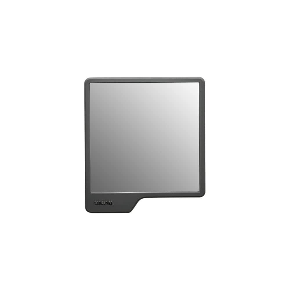 TOOLETRIES Oliver Premium Shower Mirror for Shaving, Fog-Resistant Bathroom Grooming Mirror, Clear View, Shatterproof, 100% Silicone, Easy Install, No Suction Cups, Removable & Reusable - Charcoal