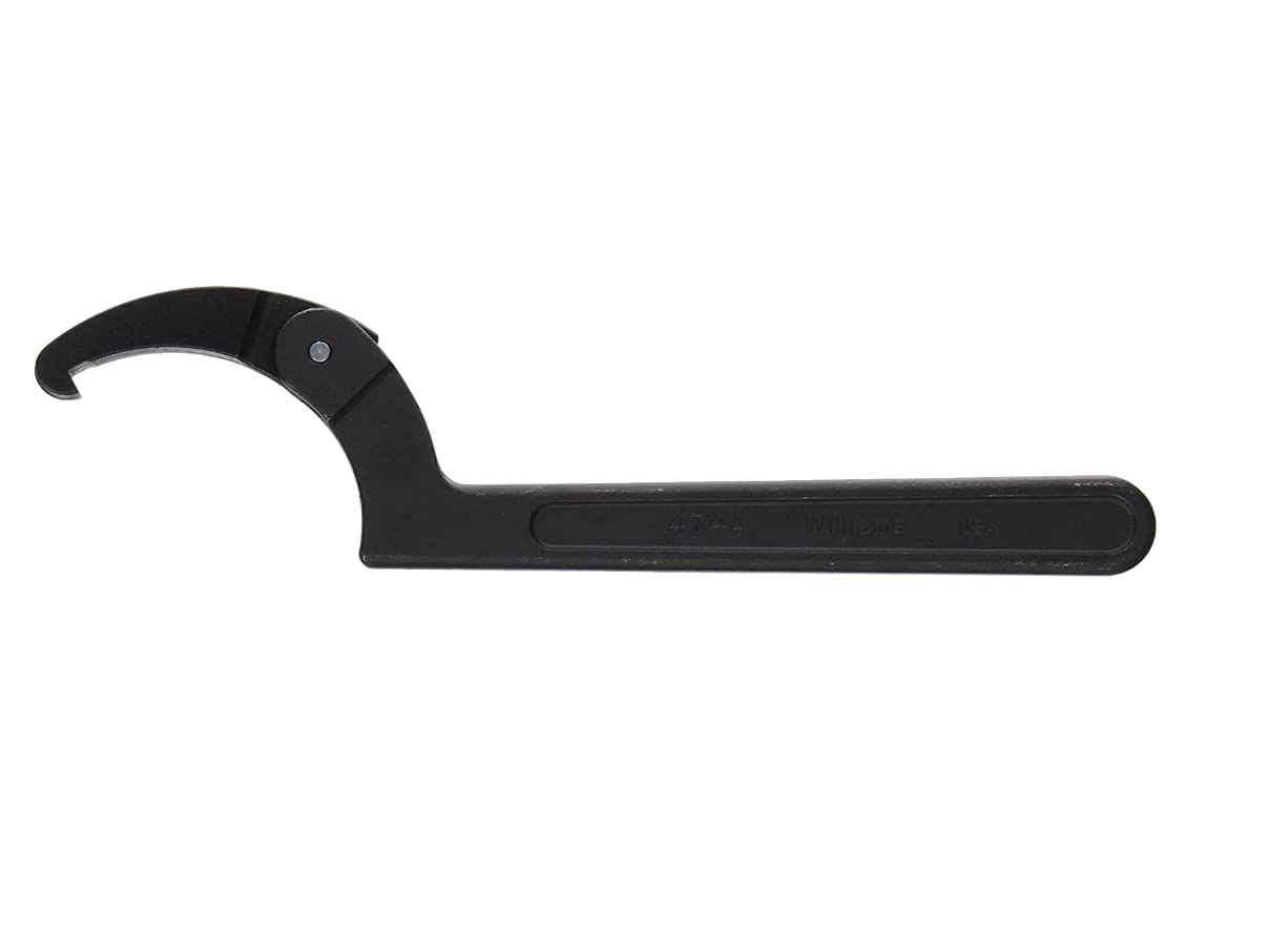 Williams JHW472 Adjustable Hook Spanner Wrench with Span Diameter of 1-1/4 to 3-Inch, Ideal for Adjusting Collars, Lock Nut Rings, and Bearings
