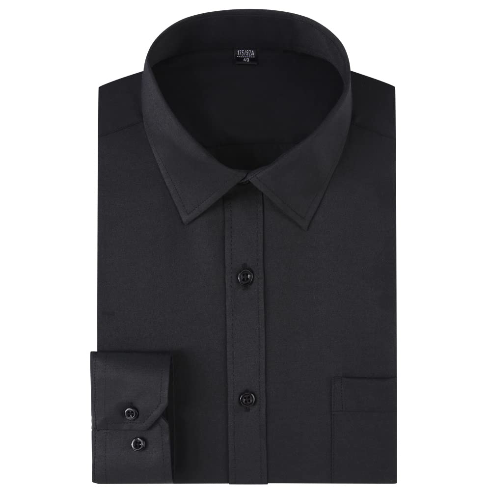 Long Sleeve Dress Shirts for Men - Regular-Fit Casual Button-Down Shirt with Pockets
