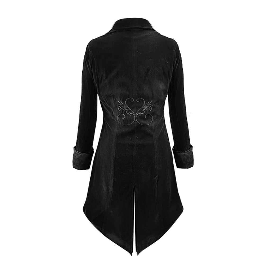 Crubelon Mens Steampunk Tailcoat Jacket Gothic Medieval Victorian Frock Coat