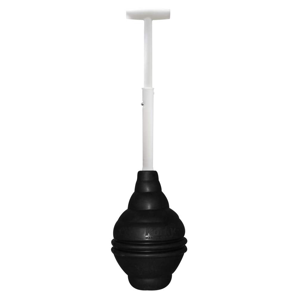 RIDGID 59787 Model K-3 Toilet Auger with Unclogging 3-Foot Snake and Bulb Head & Korky 96-4AM BeehiveMAX Toilet Plunger, Black