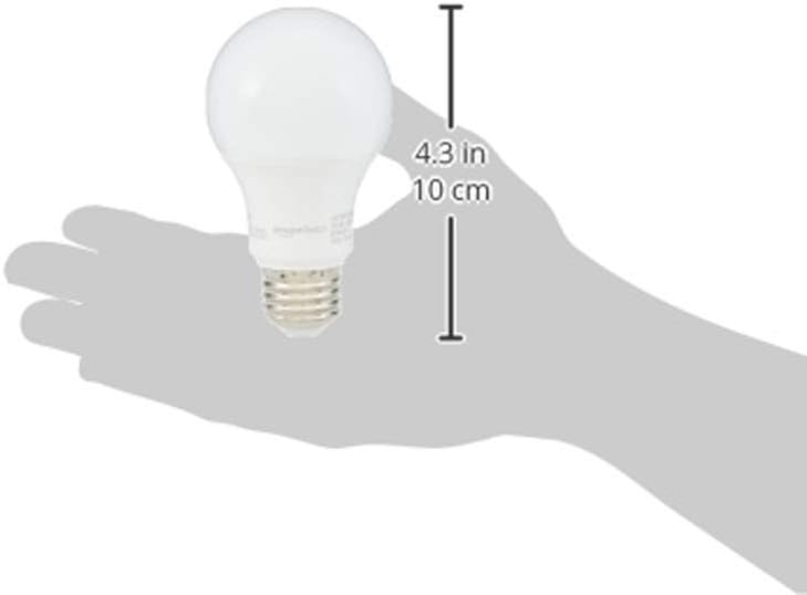 Amazon Basics A19 LED Light Bulbs, 60W Equivalent, 9W Energy Efficient, E26 Standard Base, Soft White 2700K, Non-Dimmable, 10,000 Hour Lifetime, Easy to Install, 2-Pack