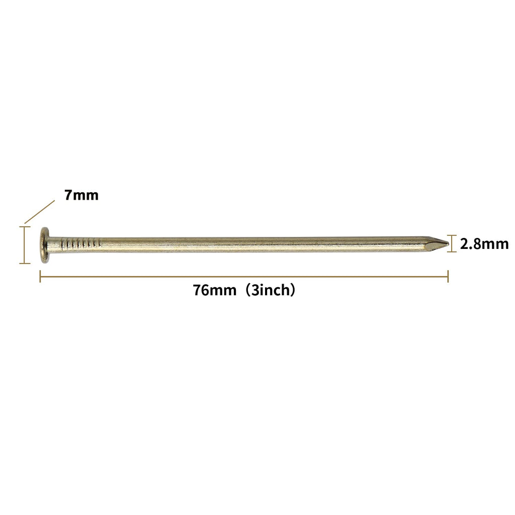 240pcs Gold Hardware Nails, 1-1/2” × 14 Ga Brass Plated Wood Nails, Nails for Hanging Wall Decor, Finishing Nails, Picture Hanging Nails, Wall Nails, Roofing Nails