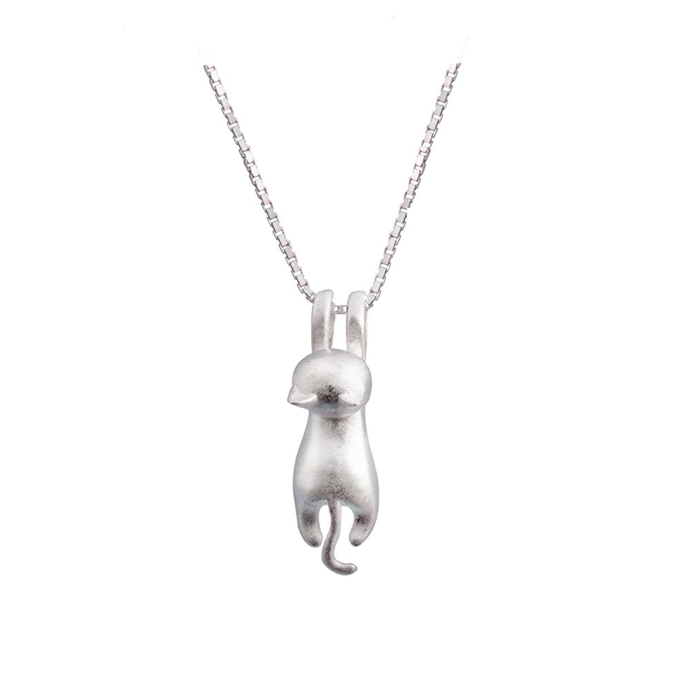 S.Leaf 925 Sterling Silver Cat Necklace Jewelry for Women Trendy Dainty Charm Pendant Necklaces Best Friend Birthday Gifts for Her Sister Mom Wife Womens