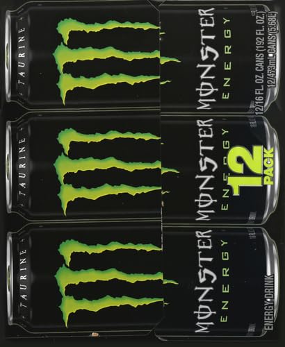 Monster Energy Drink, Green, Original, 16 Ounce (Pack of 12)