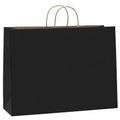 BagDream 100Pcs 16x6x12 Inches Kraft Paper Bags with Handles Bulk, Large Shopping Bags for Gifts, Grocery, Merchandise, Party Favor, Take-out, Recycled Black Black Paper Sacks