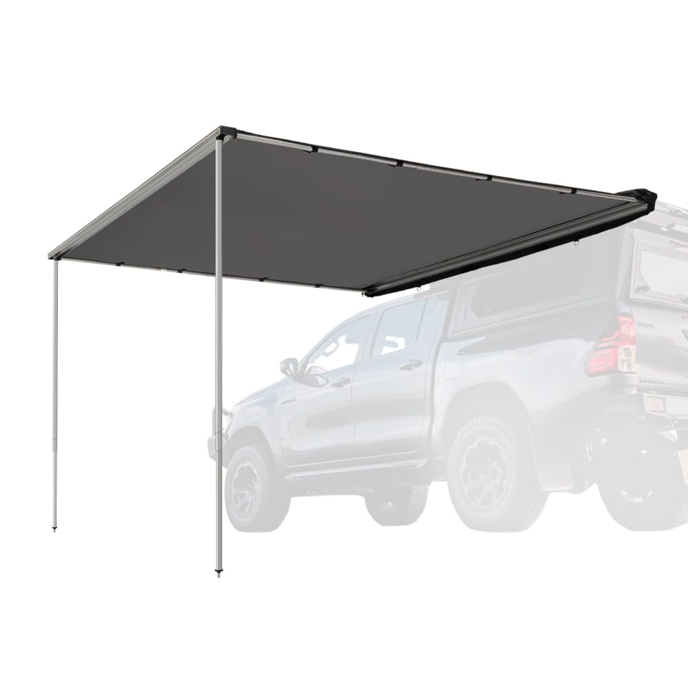 SanHima Vehicle Awning 4.6ft x 6.6ft - Roof Rack Pull Out Side Awning 30ft² Sun Shade UPF50+ Weatherproof for Camping Car SUV Truck Van