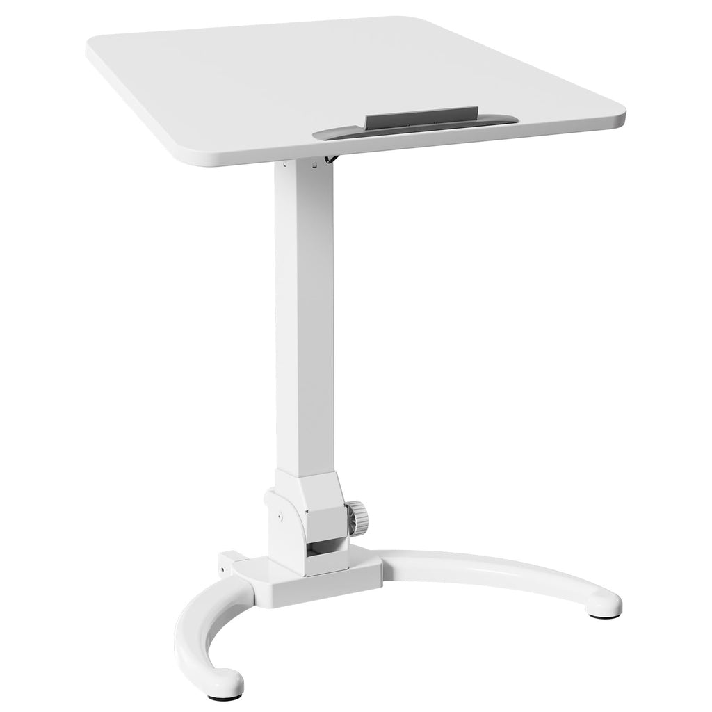 JOY worker Foldable Mobile Standing Desk, Height Adjustable Sit Stand Desk, 90° Tiltable Rolling Laptop Table, Portable Workstation with Non-Slip Mat for Home Office, Holds Up to 22lbs, Black