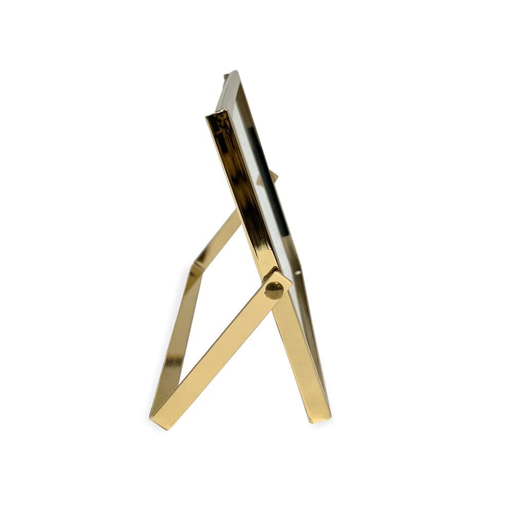 Laura Ashley 2x3 Rose Gold Flat Metal Picture Frame (Vertical) with Pull-Out Easel Stand, Made for Tabletop, Counterspace, Shelf and Desk (2x3, Rose Gold)