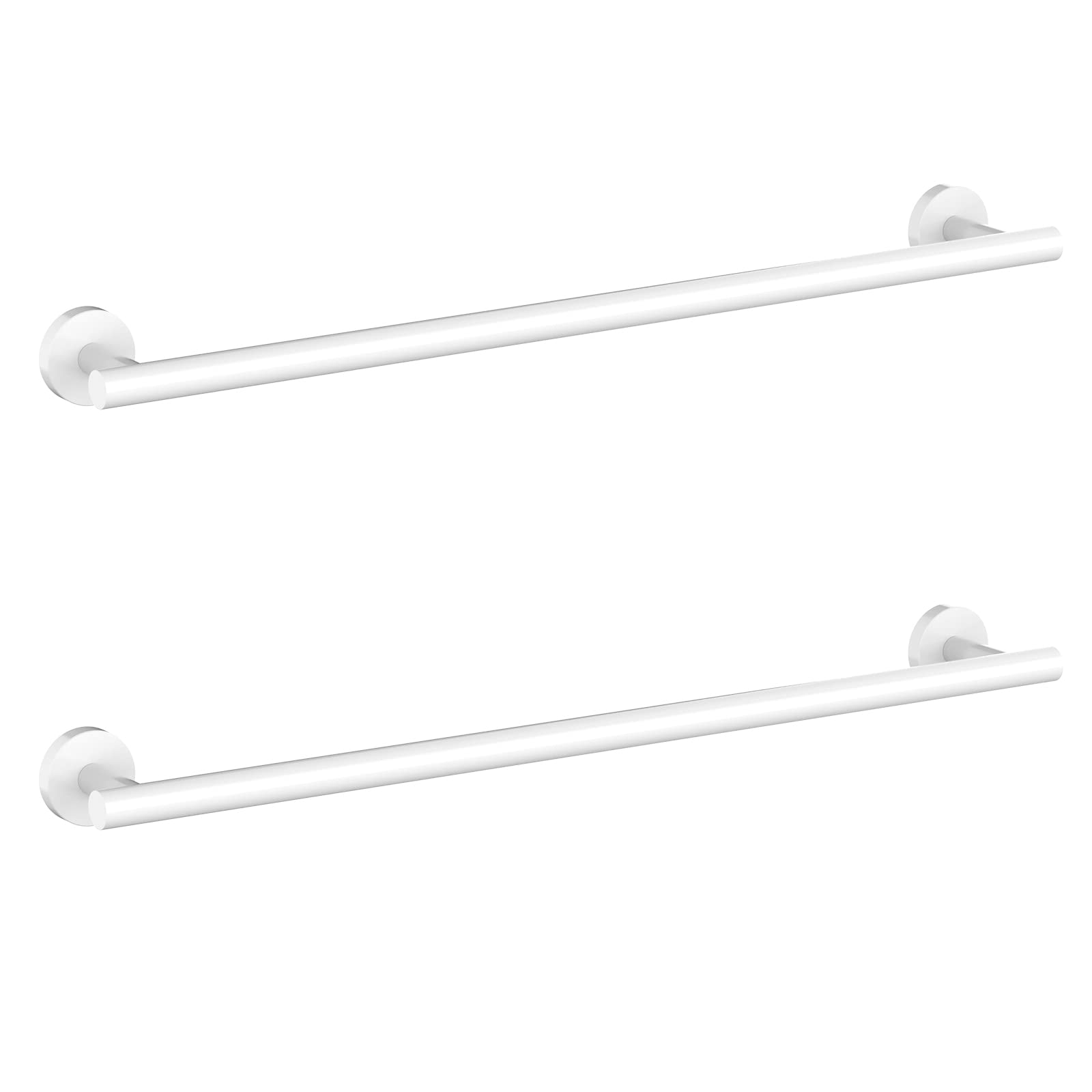 Cilee 2 Pieces Matte Black Bathroom Towel Bar, 24 Inch Double Towel Racks,Bathroom Towel Holder Towel Hanger for Bathroom Stainless Steel Wall Mount