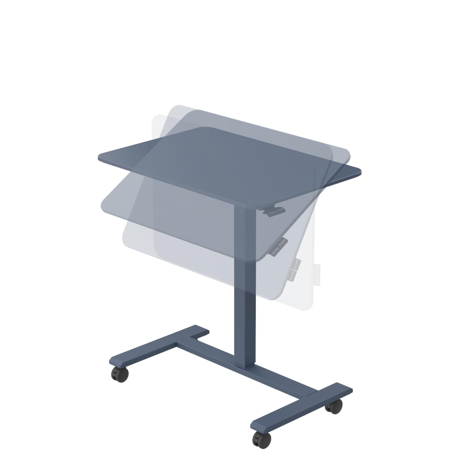 TopJob ANYDESK FOLD Mobile Standing Desk, Portable with Lockable Wheels, Foldable Stand Desk, Rolling Computer Workstations, Used for Home, Couch Side Table, Bedside Table in Bed Room Kitchen (Black)