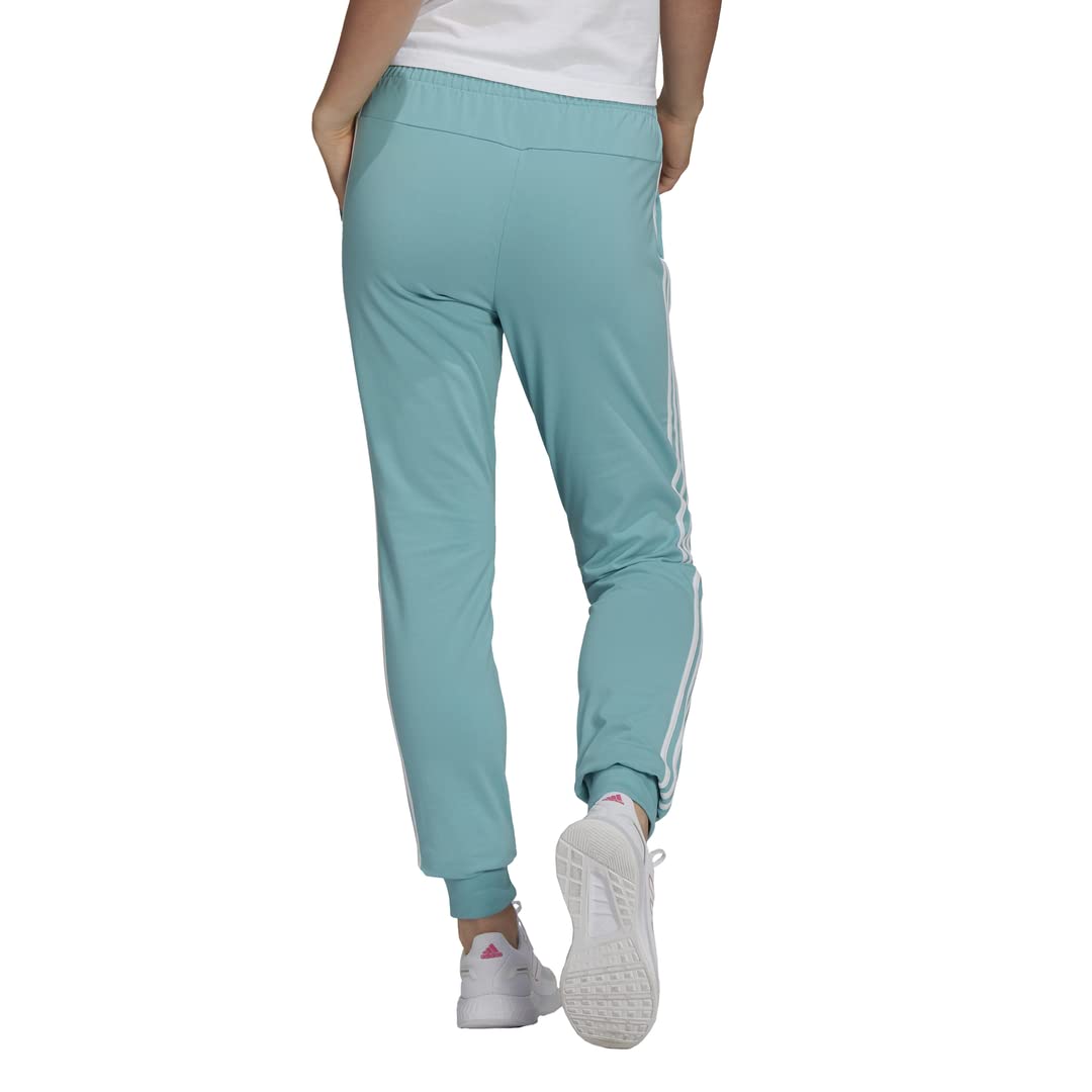 adidas Womens 3-Stripes Drawstring Sweatpants Training Casual - Black