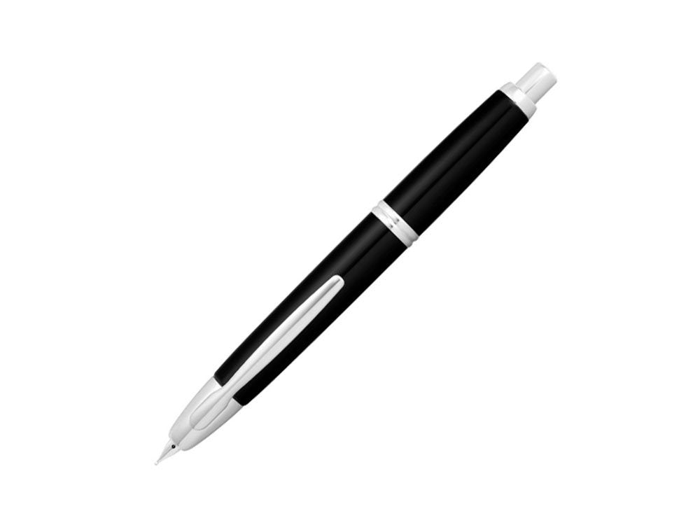 PILOT Vanishing Point Collection Refillable & Retractable Fountain Pen, Black Carbonesque Barrel with Rhodium Accents, Blue Ink, Medium Nib (60246)