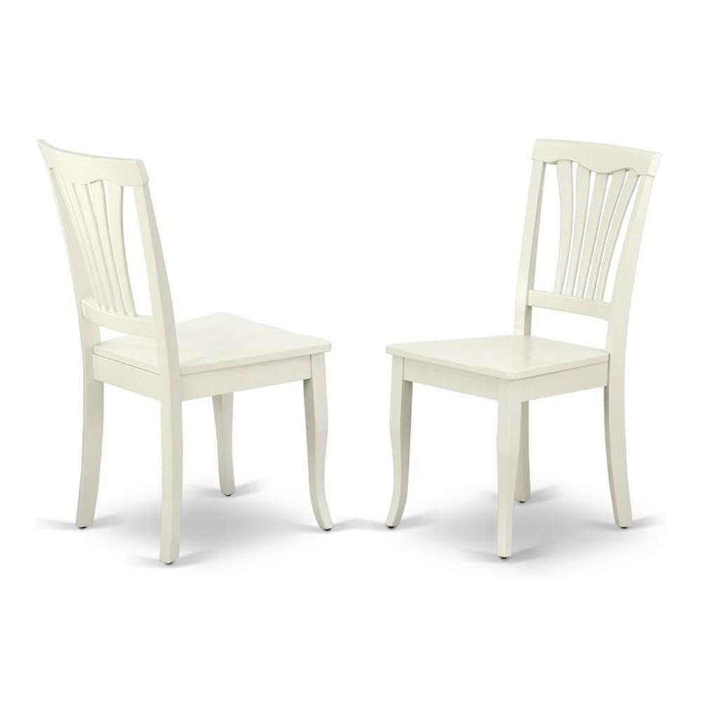 East West Furniture AVC-BLK-W Avon Dining Room Chairs - Slat Back Solid Wood Seat Chairs, Set of 2, Black & Cherry