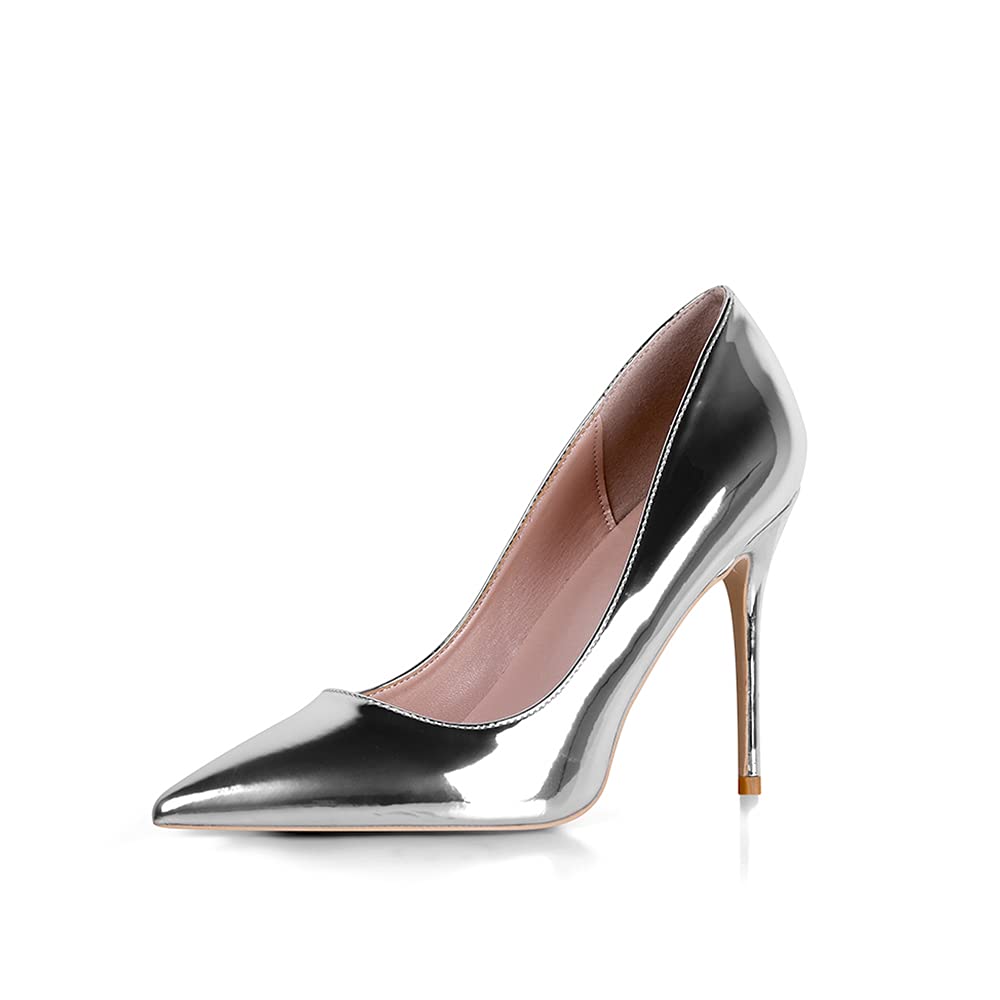 Elisabet Tang High Heels, Womens Pointed Toe Slip on Stilettos Party Wedding Pumps Basic Shoes
