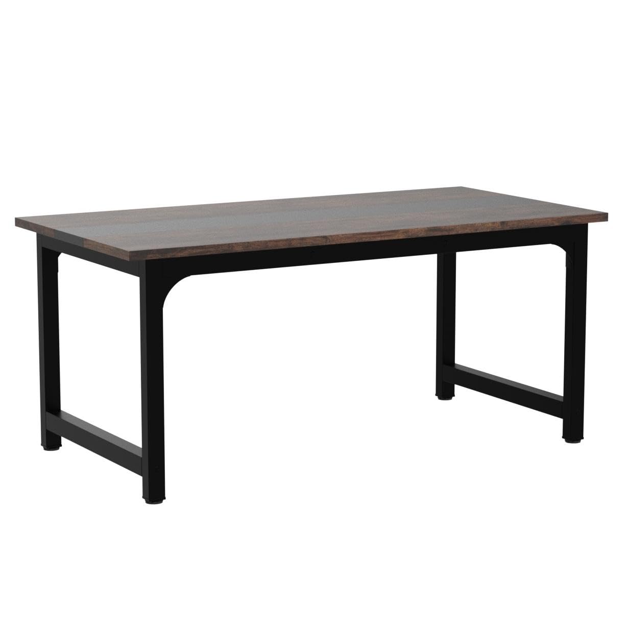 Tribesigns 63” Executive Desk, Large Office Computer Desk with Thicken Frame, Modern Simple Workstation Business Furniture for Home Office, Rustic Brown/Black