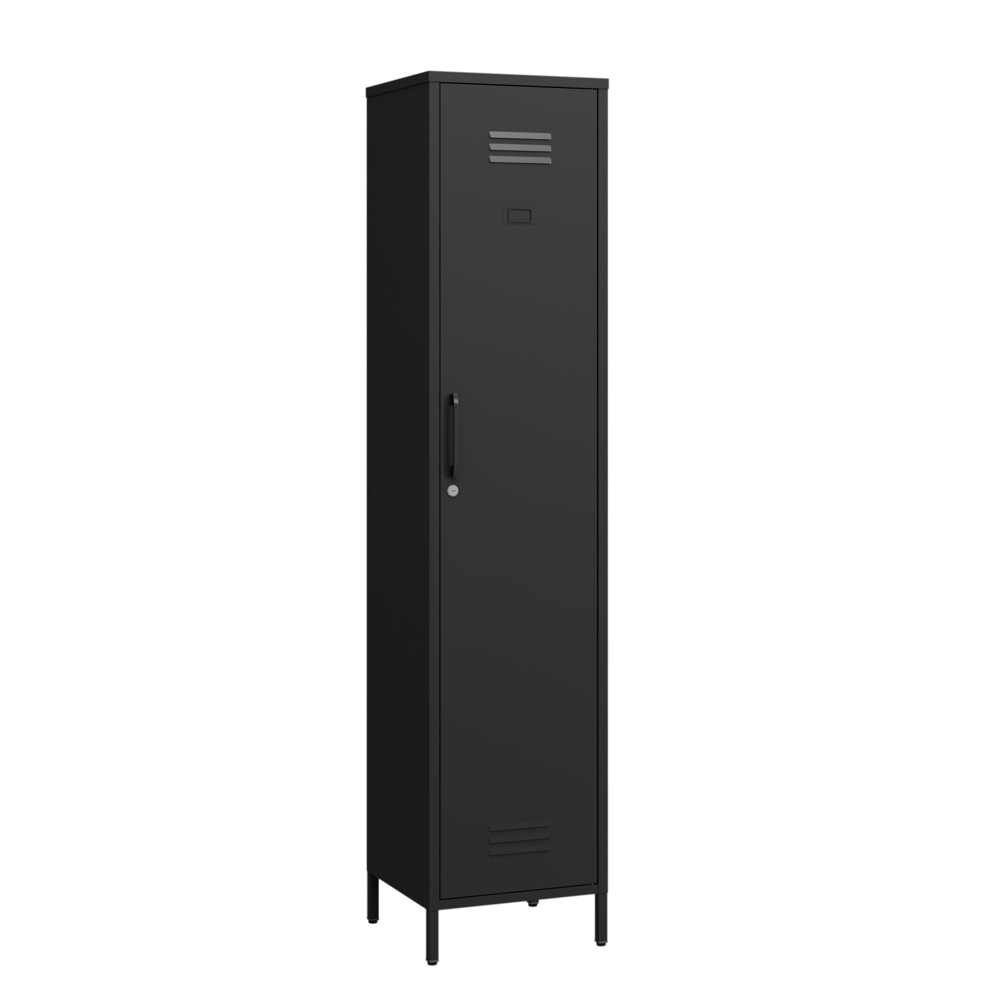 2 Door Steel Accent Cabinet,Black Metal Storage Cabinet with Adjustable Shelf,2-Tier Office Cabinet,Multipurpose Metal Locker Storage Cabinet for Office Home,Music Studio
