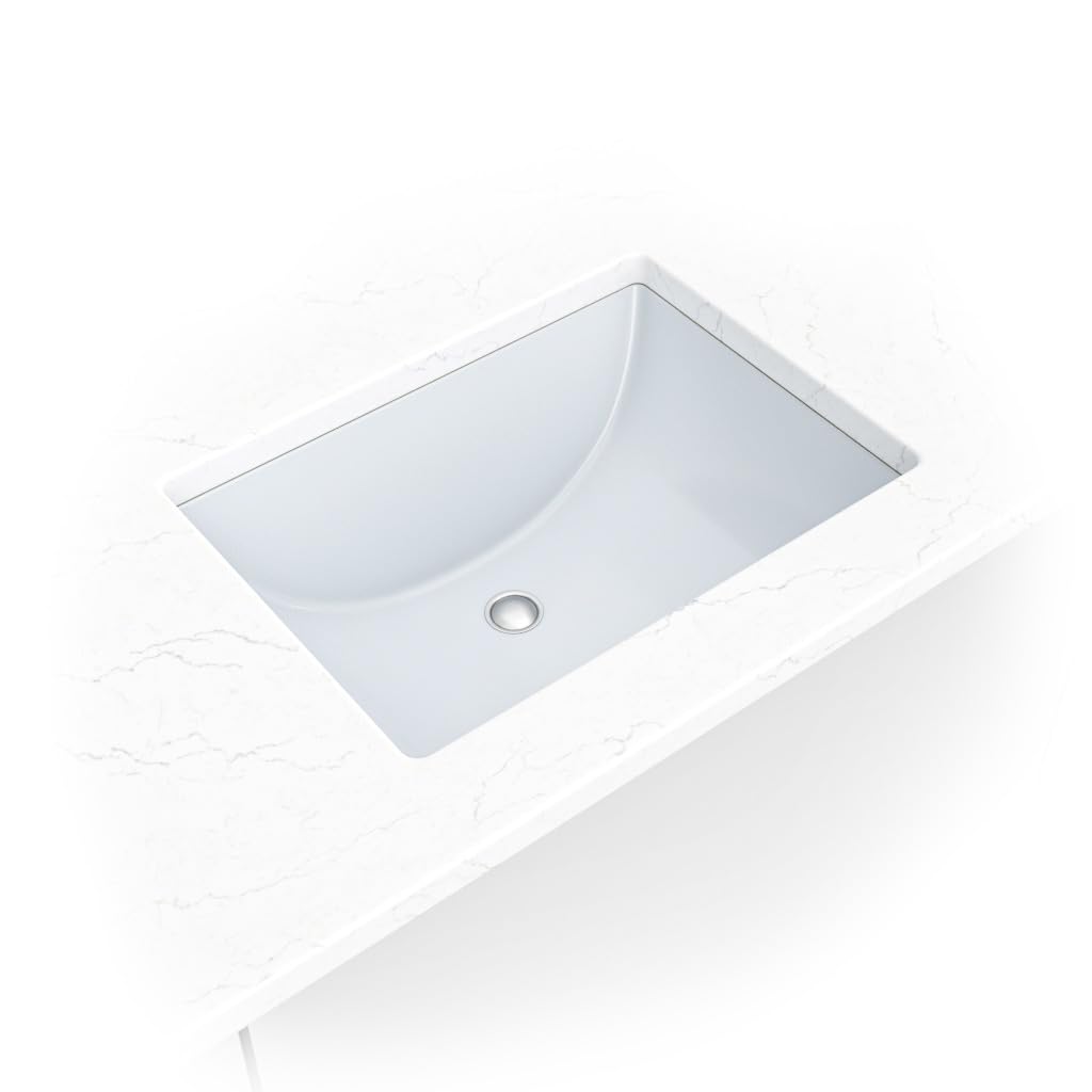 MSI 17.0” (L) x 14.125” (W) x 7.75” (H) Oval Porcelain Ceramic Undermount Bathroom Vanity Vessel Sink, White
