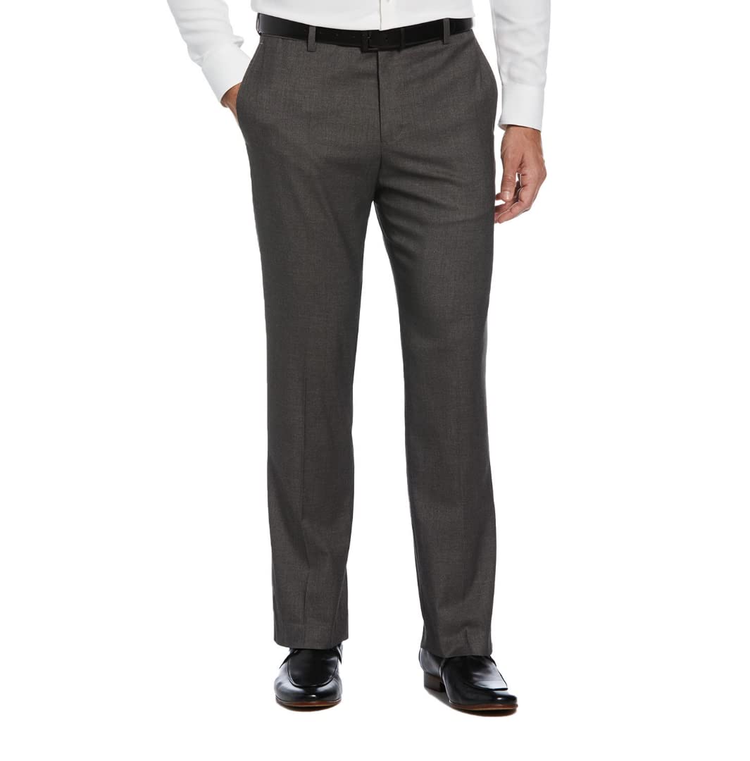 Savane Men's Performance Solid Non-iron Dress Pants With Expandable Waistband, 29"/30"/32" Inseams, Stretch Gabardine Fabric