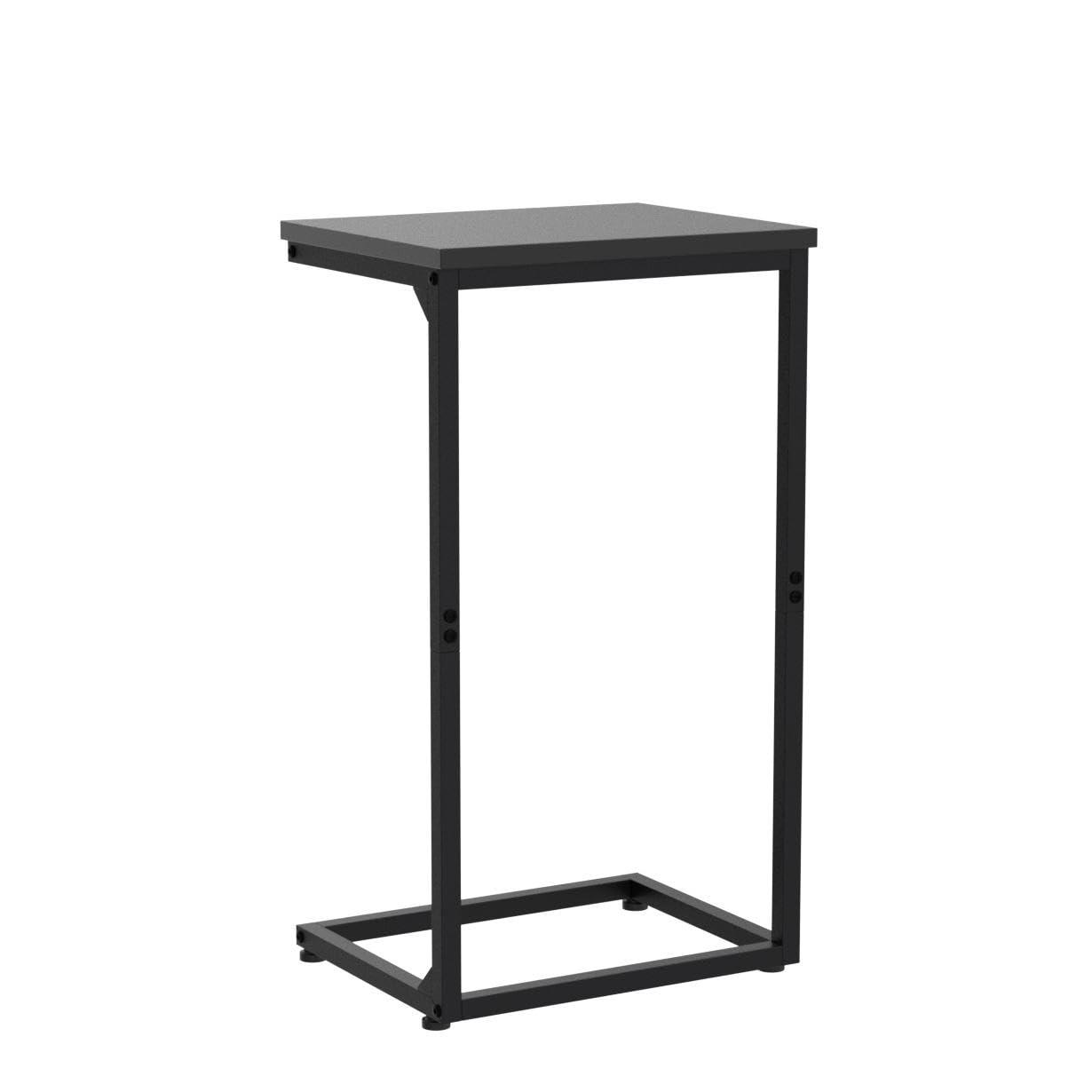 AMHANCIBLE C Shaped End Tables Set of 2, Couch Side Tables that Slide Under Sofa, Slim TV Trays for Living Room and Bedroom, Narrow Space Saving Laptop Workstation, Black, HET02BBK