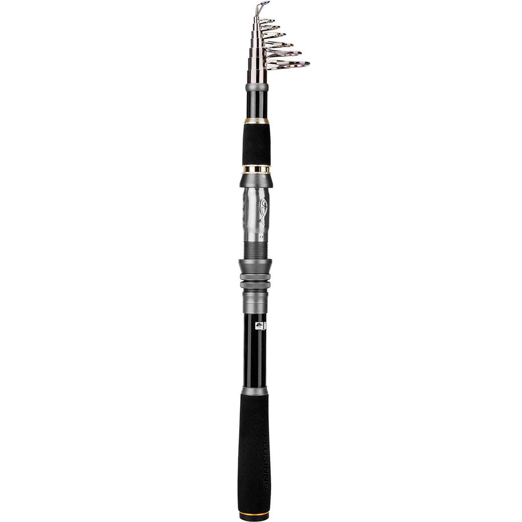 PLUSINNO Fishing Rod, Telescopic Fishing Rod and Reel Combo, Collapsible Travel Fishing Pole Rod Starter Kit, Carbon Fiber Fishing Rods and 12 +1 Bearings Stainless Steel, Fishing Gifts for Men Adults