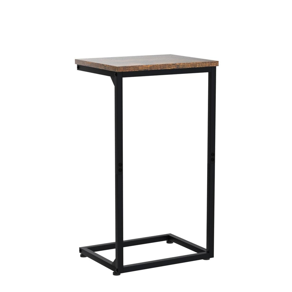 AMHANCIBLE C Shaped End Tables Set of 2, Couch Side Tables that Slide Under Sofa, Slim TV Trays for Living Room and Bedroom, Narrow Space Saving Laptop Workstation, Black, HET02BBK