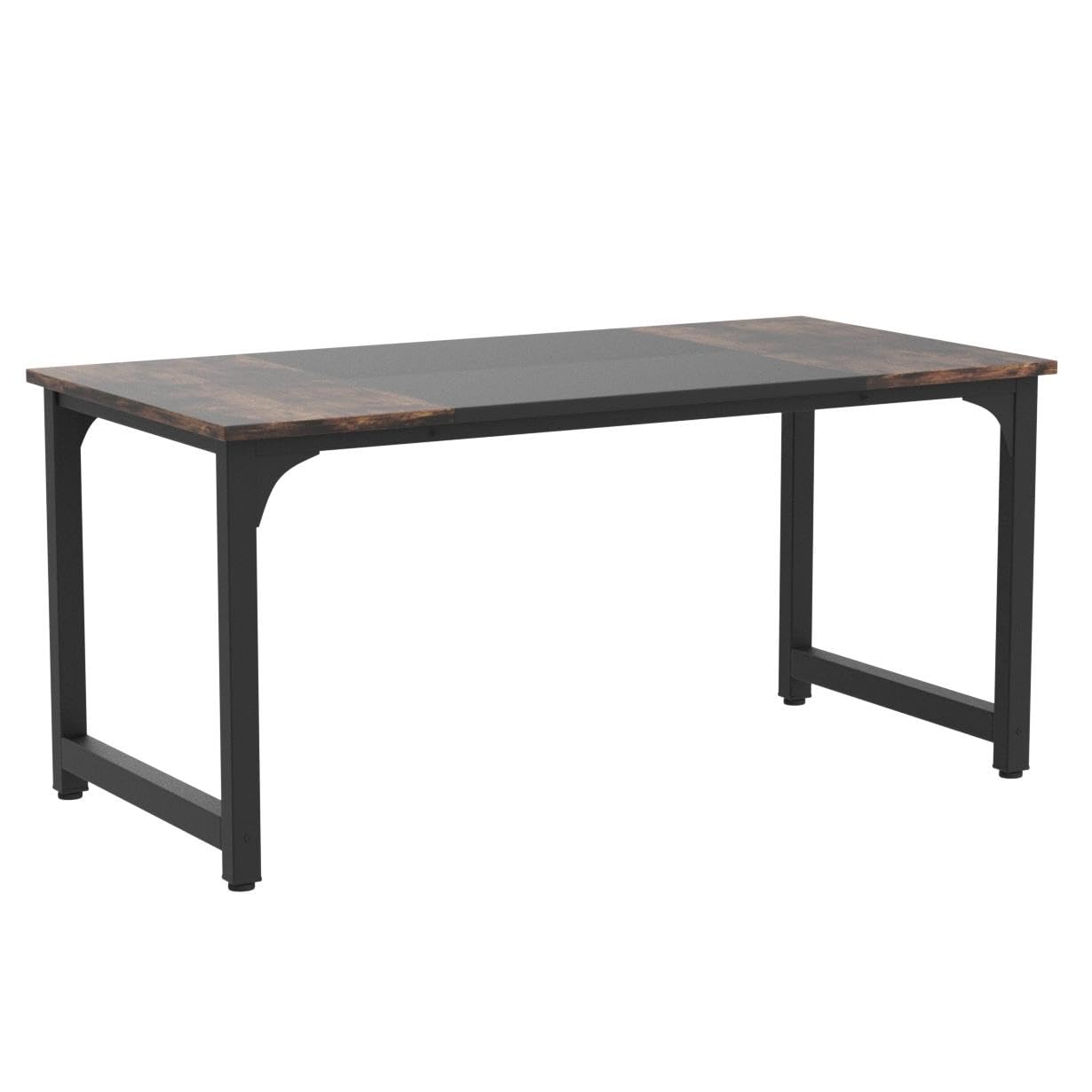 Tribesigns 63” Executive Desk, Large Office Computer Desk with Thicken Frame, Modern Simple Workstation Business Furniture for Home Office, Rustic Brown/Black