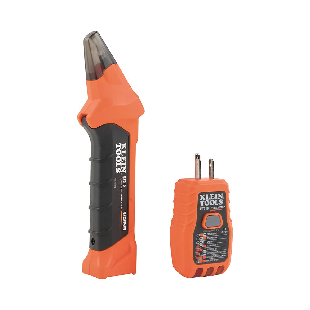 Klein Tools 80016 Circuit Breaker Finder Tool Kit with Accessories, GFCI Outlet Tester, 2-Piece Set, Includes Cat. No. ET310 and Cat. No. 69411