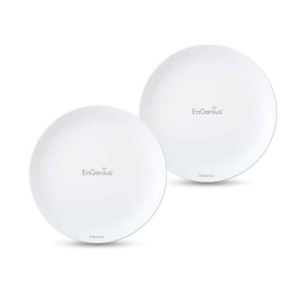 EnGenius Wi-Fi 6 (802.11ax) 5GHz 1,200 Mbps, 2x2 Outdoor Wireless Bridge, 26 dBm, high gain 19 dBi Directional Antenna, IP-55 housing, up to 6 Miles Point-to-Point [EnStation6 KIT]