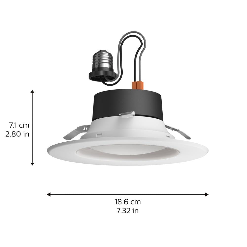 Philips Hue Smart Retrofit Recessed 5/6 Inch LED Downlight 1 Pack - White Ambiance Warm-to-Cool White Light 1100LM - Indoor Control with Hue App - Works with Alexa, Google Assistant and Apple Homekit