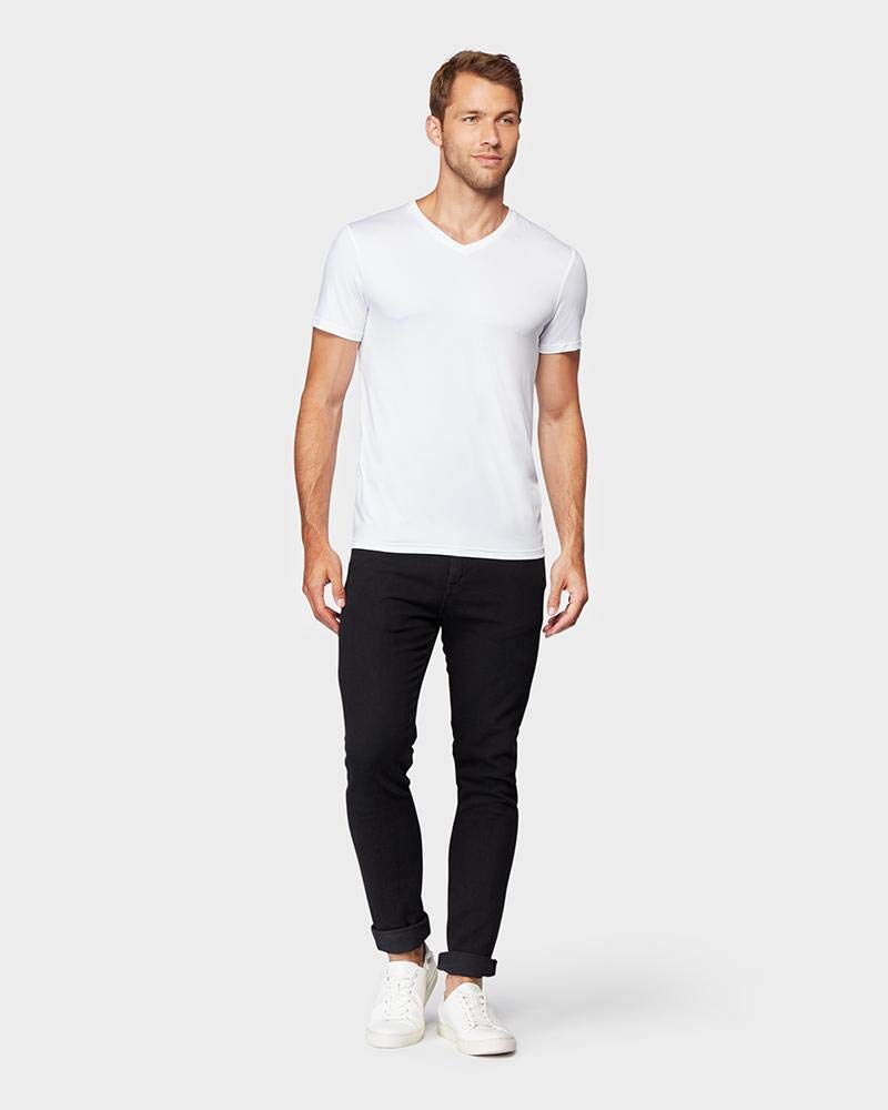 32 Degrees Men's 4 Pack Cool V-Neck T-Shirt, Anti-Odor, Quick Dry Active, 4-Way Stretch