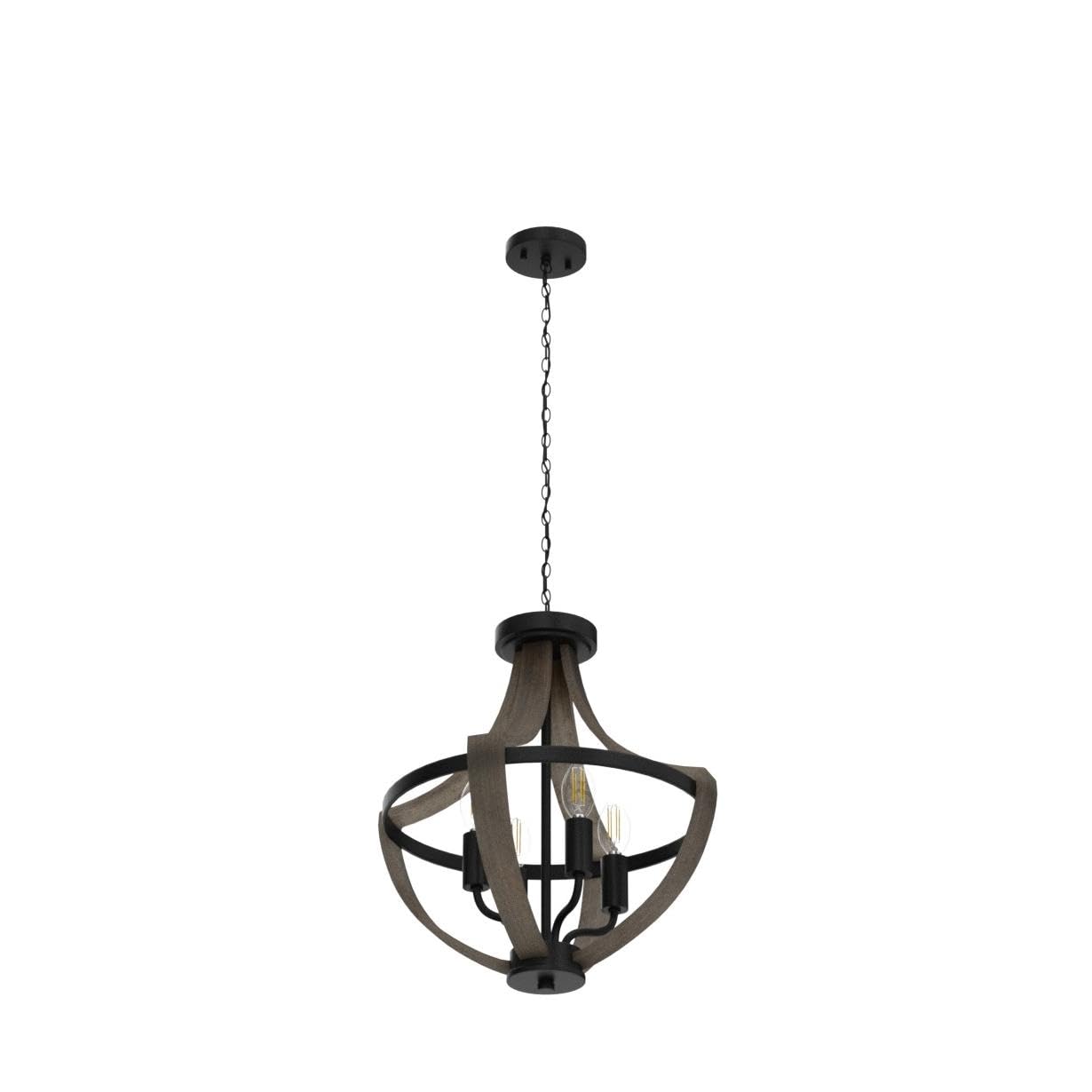 13.1" Modern Farmhouse Hanging Pendant Lighting, 4-Light Rustic Interior Flush Mount Ceiling Light Fixture, Vintage Chandelier for Hallway Foyer Dining Room Entryway Kitchen Island Bedroom