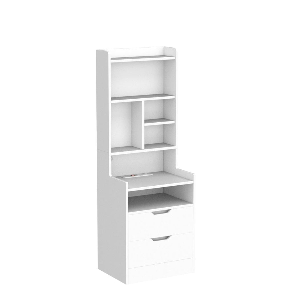 BTHFST Tall Nightstand with LED Lights and Charging Station, LED Black Nightstand with Shelves and 2 Drawers, Bedside Table with Bookshelf, Tall Side End Table with Storage