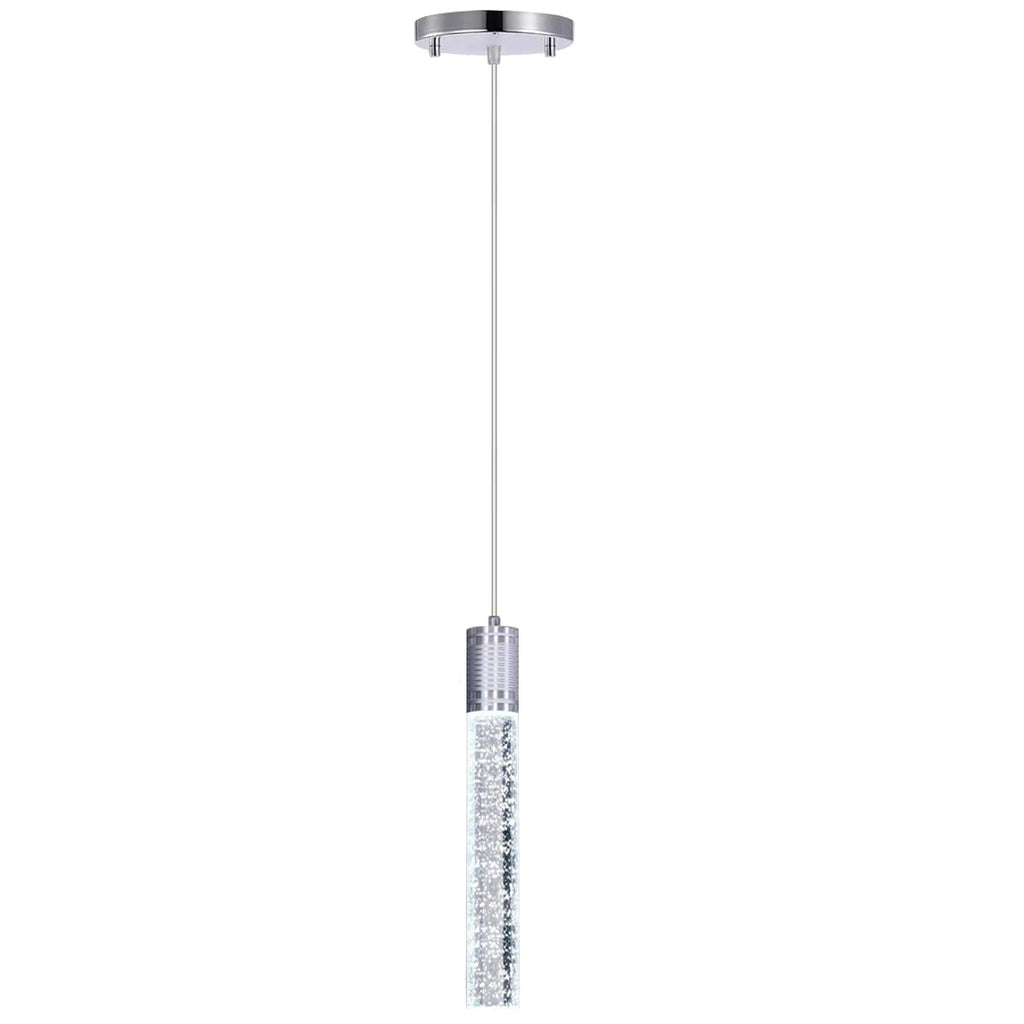 HAIXIANG Modern Kitchen Island Hanging Light Fixtures Crytstal Pendant Lighting for Kitchen Island Chrome Mini Chandelier with 6000K Daylight Bulb