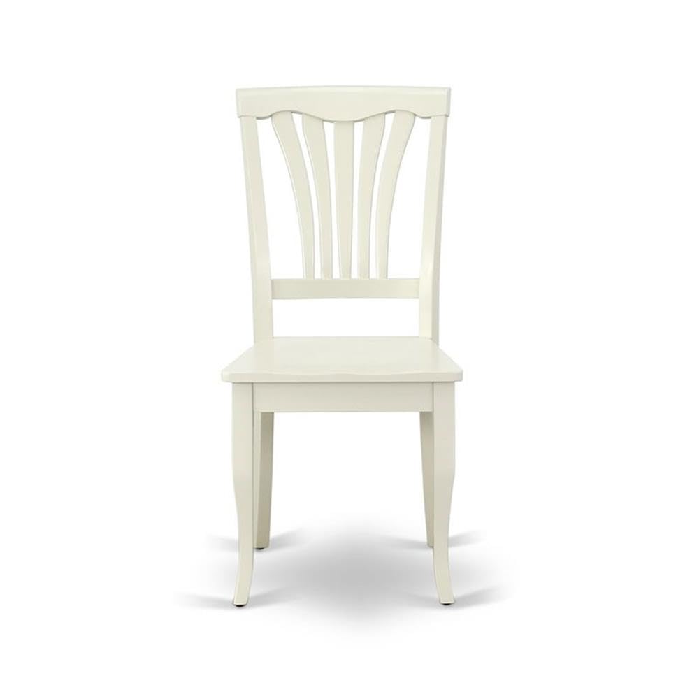 East West Furniture AVC-BLK-W Avon Dining Room Chairs - Slat Back Solid Wood Seat Chairs, Set of 2, Black & Cherry