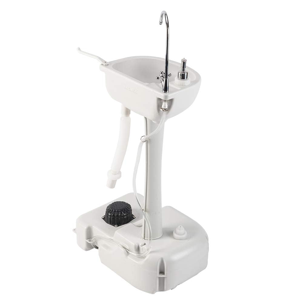 VINGLI Upgraded Portable Sink| Rolling Hand Wash Basin Stand with Towel Holder & Soap Dispenser & Wheels, Perfect for Garden/Camping/Outdoor Events/Gatherings/Worksite/RV/Indoor