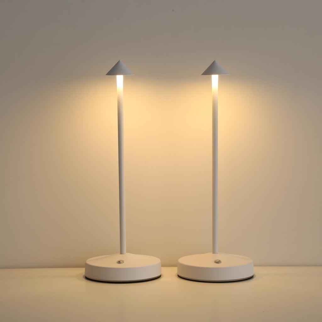 Rechargeable Cordless Lamps,3000mAh Battery Operated Table Lamp,Portable LED Touch 2 Levels Brightness Dimmable Bar Lamp,Battery Powered Lamps for Bars,Restaurant,Living Room(2 Pack,Rust)