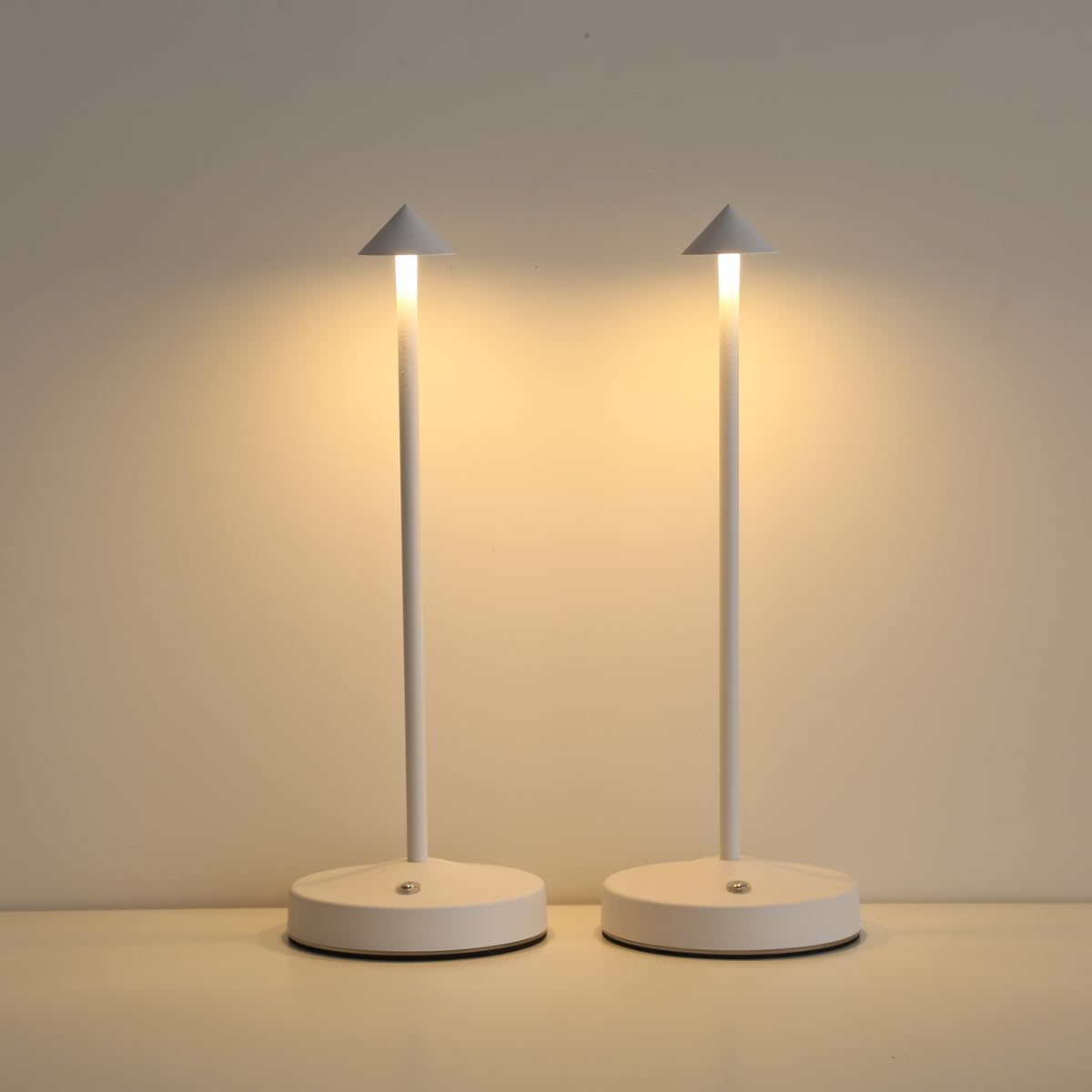 Rechargeable Cordless Lamps,3000mAh Battery Operated Table Lamp,Portable LED Touch 2 Levels Brightness Dimmable Bar Lamp,Battery Powered Lamps for Bars,Restaurant,Living Room(2 Pack,Rust)