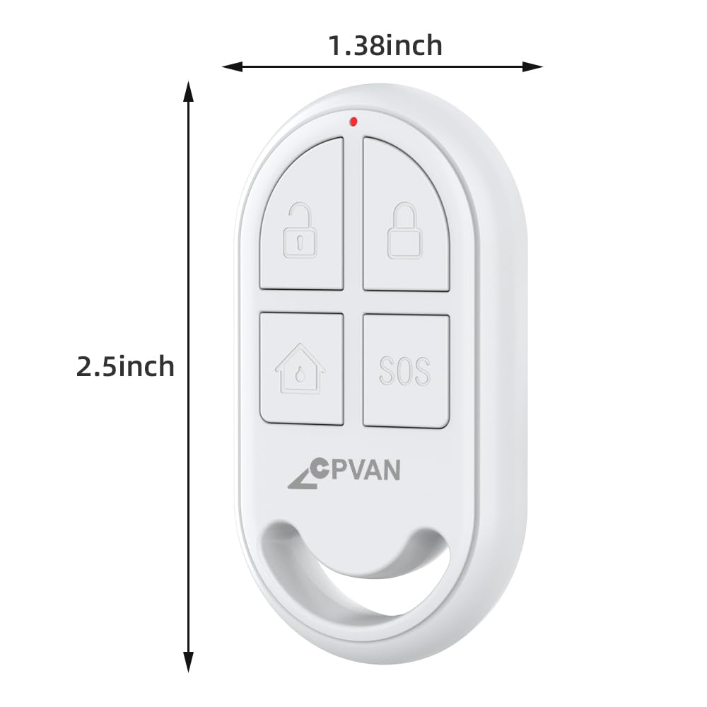 CPVAN WiFi Motion Sensor Alarm, 125dB Smart PIR Motion Detector with Phone App Alerts, Wireless Indoor Home Security Alarm System with Remote, 2.4GHz WiFi, Black