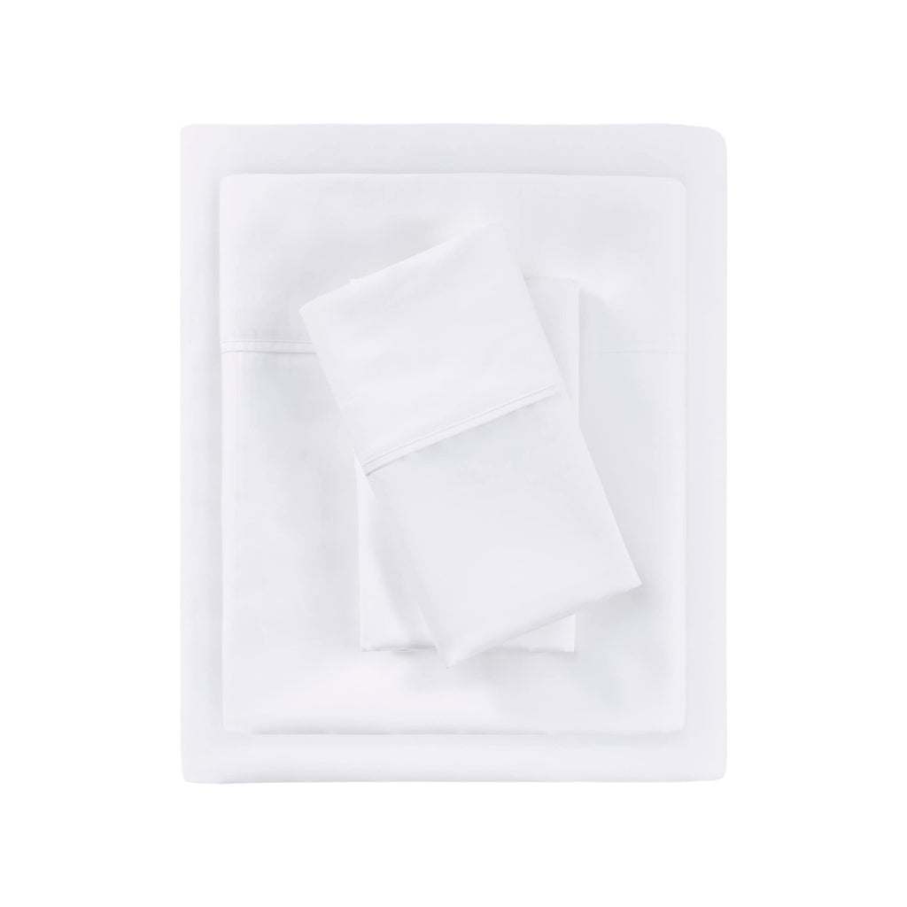 Beautyrest 1000 Thread Count, Solid Color Sheet Set, Elastic Deep Pocket, All Season, Breathable, HeiQ Smart Temperature, Soft Cotton Blend Bedding, Matching Pillowcase, King Ivory 4 Piece